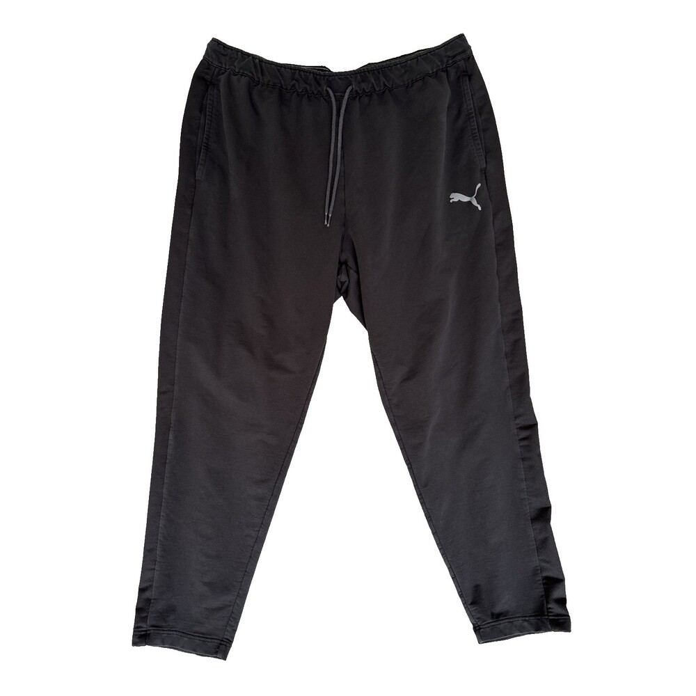 PUMA Mens Sweatpants 2XL Black Jogger Pants Cotton Blend Athletic Pockets XXL